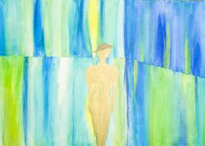 "Goldlady" 50 x 70 Acryl, 
150 Euro
