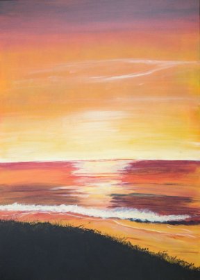 "Sonnenuntergang" 50 x 70 cm Acryl (2), 250 Euro