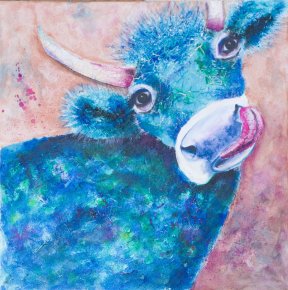 "Crazy Cow", ca.60x60 cm, Mixed Media, 
280 Euro
