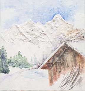 "Winter I" 30 x 30 Mixed Media, 180 Euro