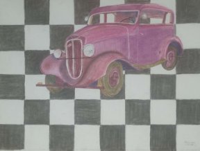 "Oldtimer", 30x40 cm, Pastellkreide, 150 Euro